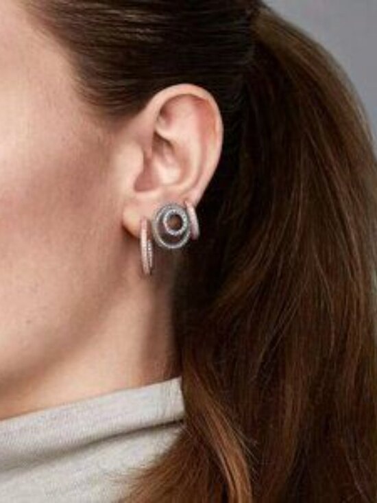 Pandora Sparkle and Hearts Hoop Earrings - Picture 2 of 2